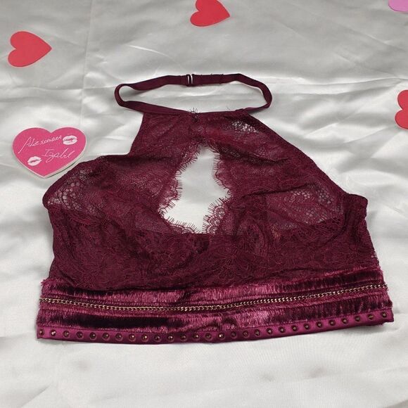 VS Very Sexy Black Orchid Eyelash Lace High Neck - Picture 2 of 7